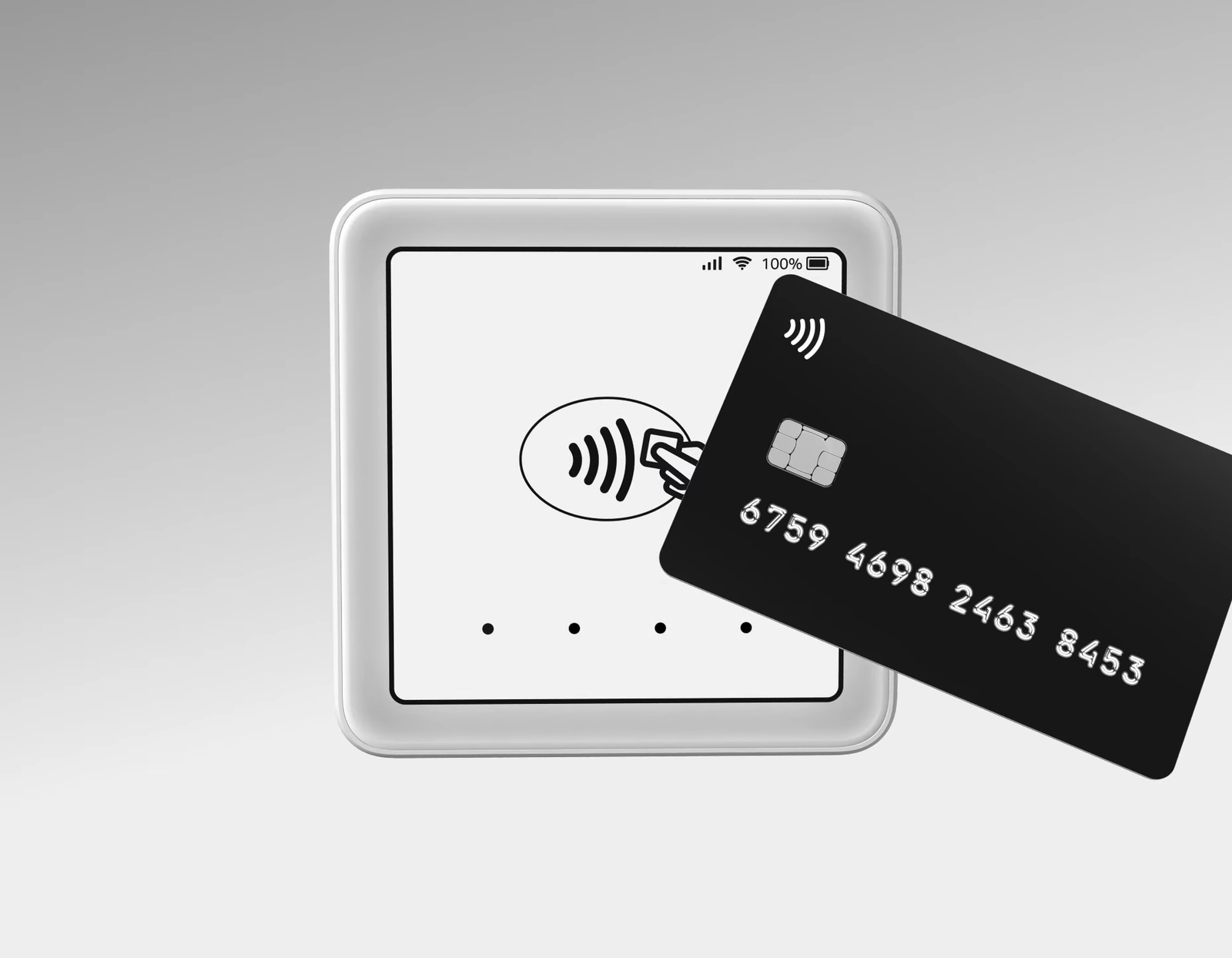 Contactless card tap on a payment terminal